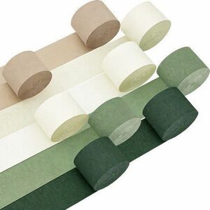 Set of 4 Decorative Streamers in Green and Neutral Tones